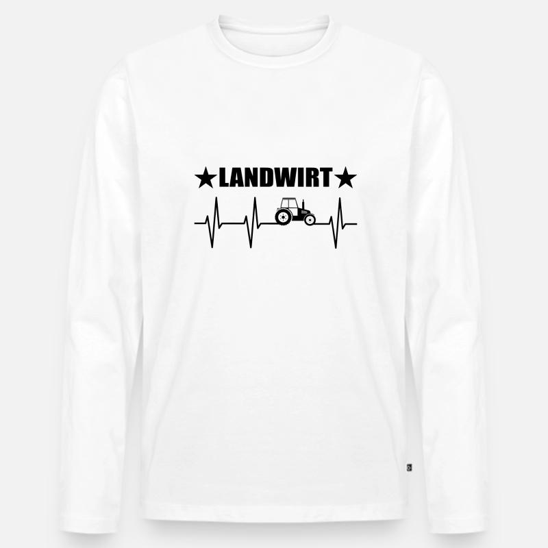 Traktor - Männer Premium Bio Langarmshirt - Weiß