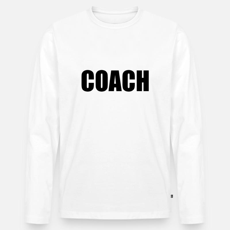 coach - Männer Premium Bio Langarmshirt - Weiß