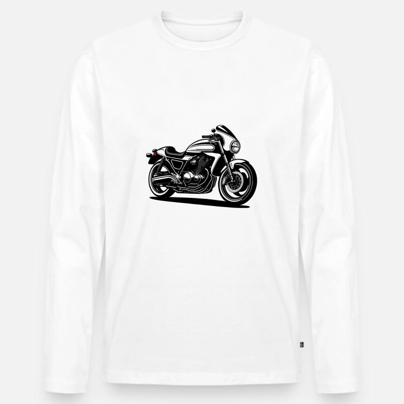 Motorrad Design - Männer Premium Bio Langarmshirt - Weiß