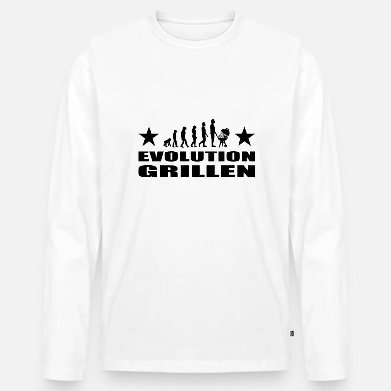 BBQ - Männer Premium Bio Langarmshirt - Weiß