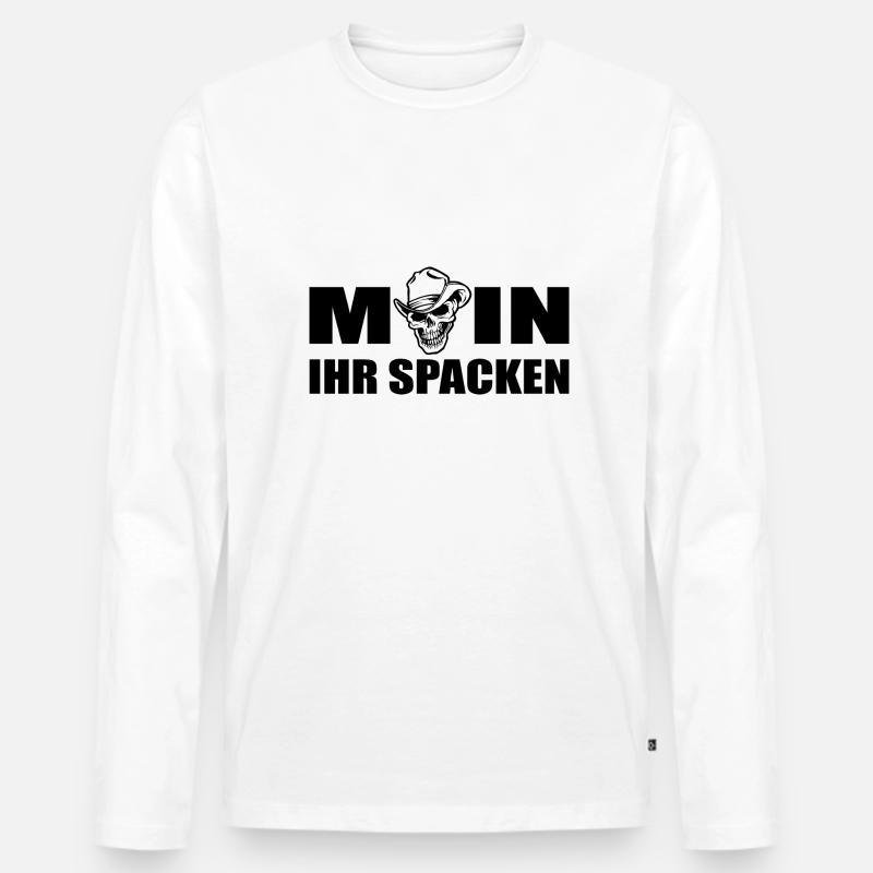 Moin - Männer Premium Bio Langarmshirt - Weiß