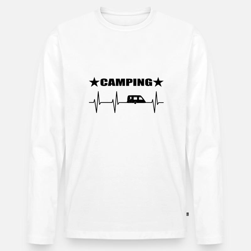 Camping - Männer Premium Bio Langarmshirt - Weiß