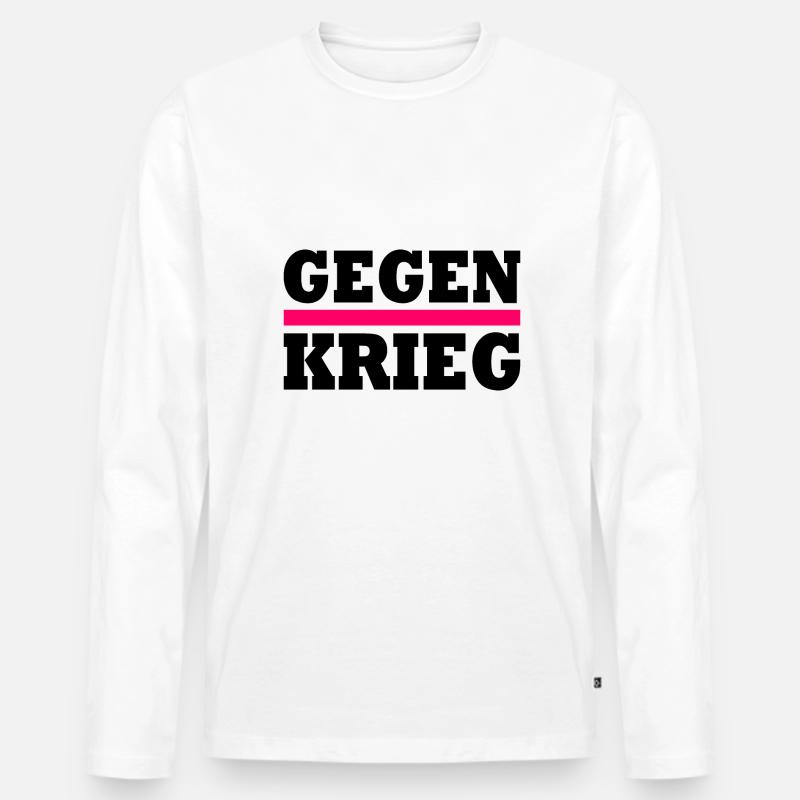 Gegen krieg - Männer Premium Bio Langarmshirt - Weiß