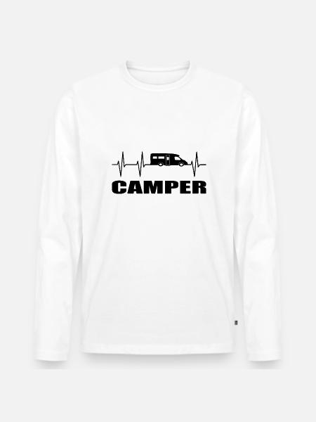 camping - Männer Premium Bio Langarmshirt - Weiß