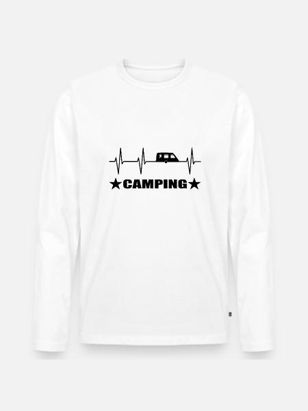 Camping - Männer Premium Bio Langarmshirt - Weiß