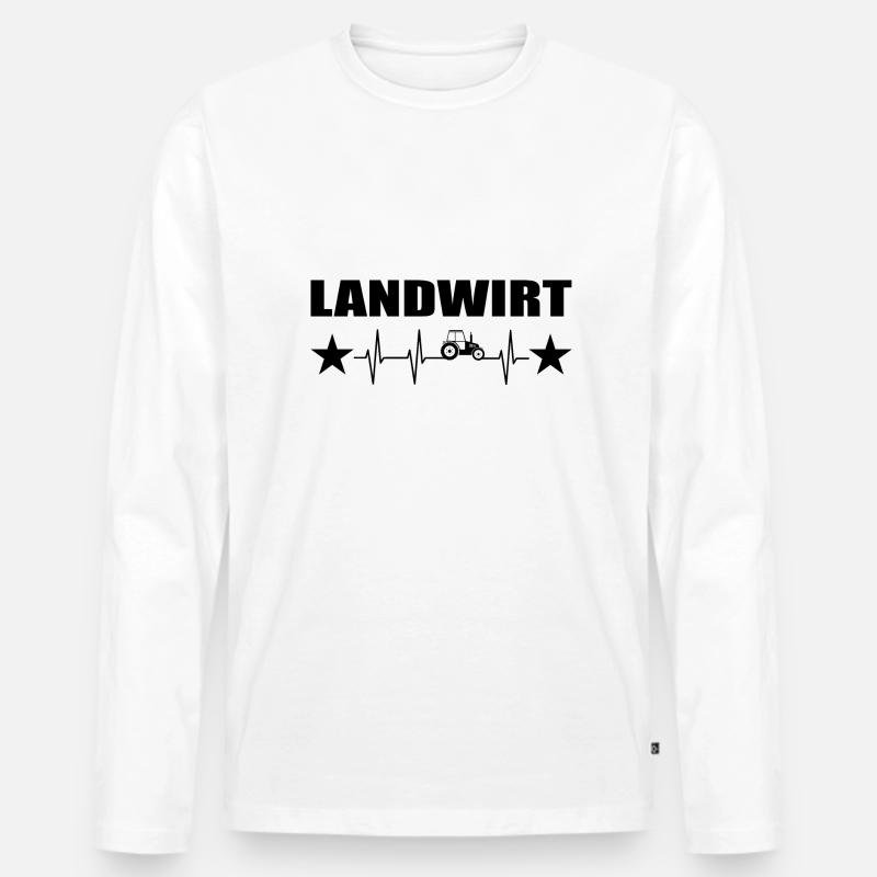 Traktor - Männer Premium Bio Langarmshirt - Weiß