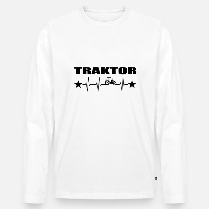 Traktor - Männer Premium Bio Langarmshirt - Weiß
