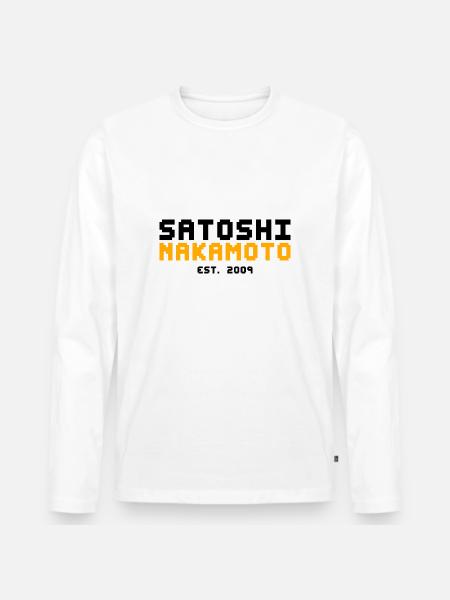 Satoshi Nakamoto 2009 Bitcoin - Men's Premium Organic Long Sleeve Shirt - white