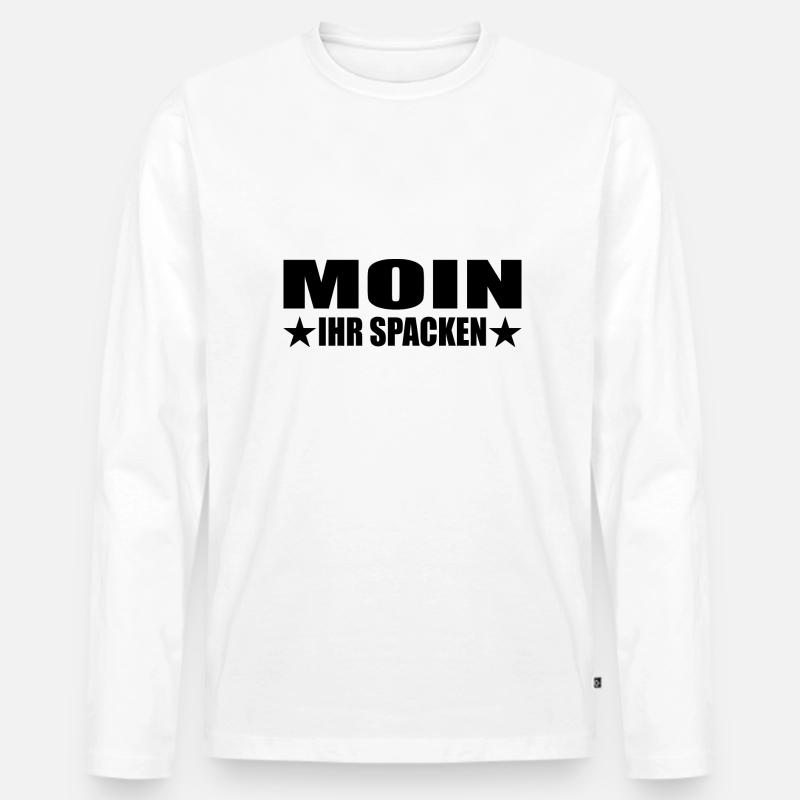 Moin - Männer Premium Bio Langarmshirt - Weiß