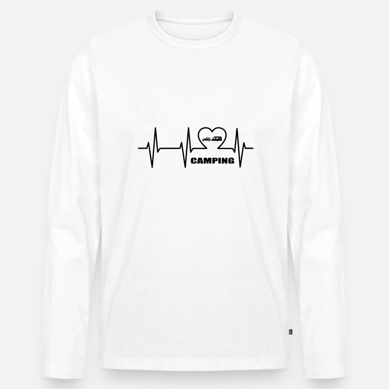 Camping - Männer Premium Bio Langarmshirt - Weiß