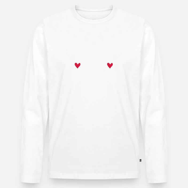 HALLOBABYW - Männer Premium Bio Langarmshirt - Weiß