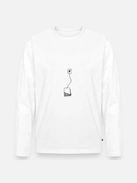 Tee Teekanne Heißgetränke Teebeutel - Männer Premium Bio Langarmshirt - Weiß