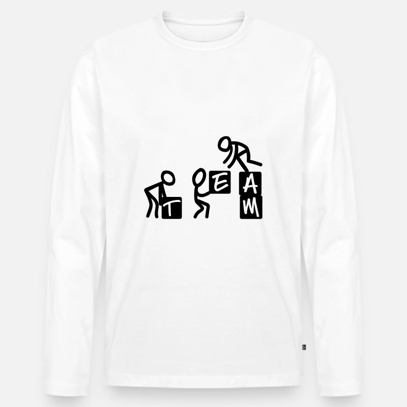 TEAM - Männer Premium Bio Langarmshirt - Weiß