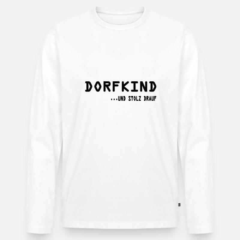 Dorfkind - Männer Premium Bio Langarmshirt - Weiß