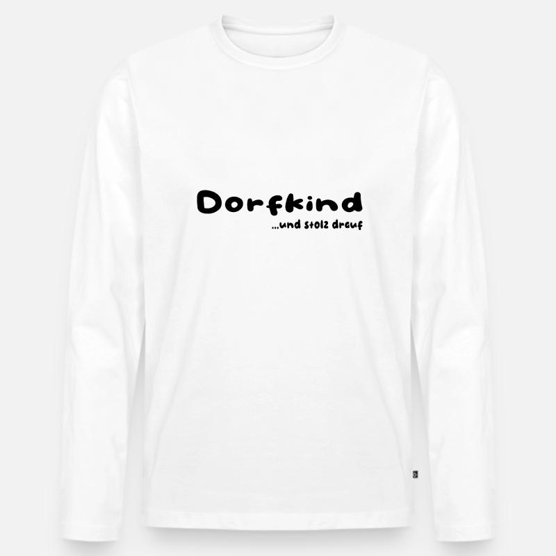 Dorfkind - Männer Premium Bio Langarmshirt - Weiß