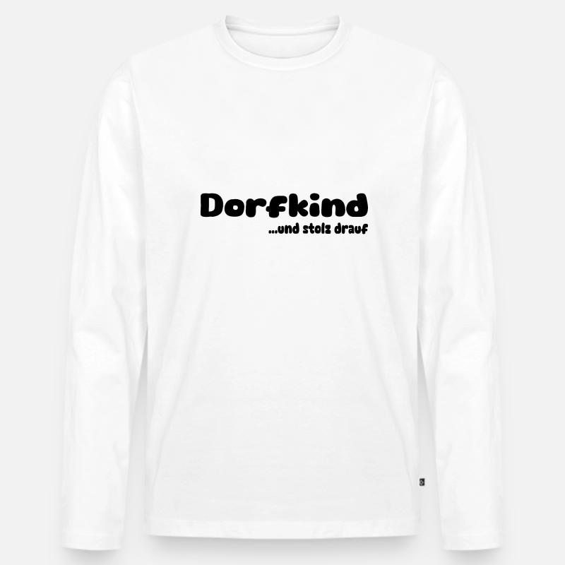 Dorfkind - Männer Premium Bio Langarmshirt - Weiß