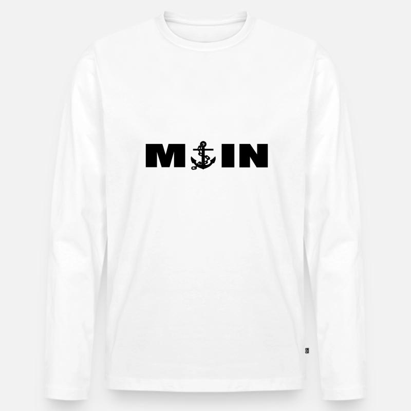Moin - Männer Premium Bio Langarmshirt - Weiß