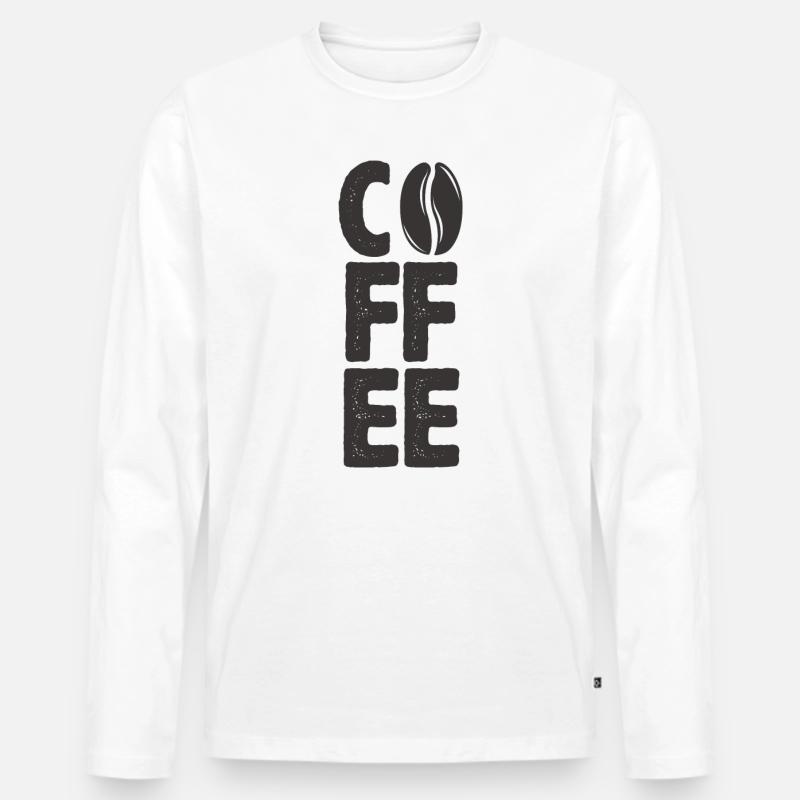 Kaffee - Männer Premium Bio Langarmshirt - Weiß