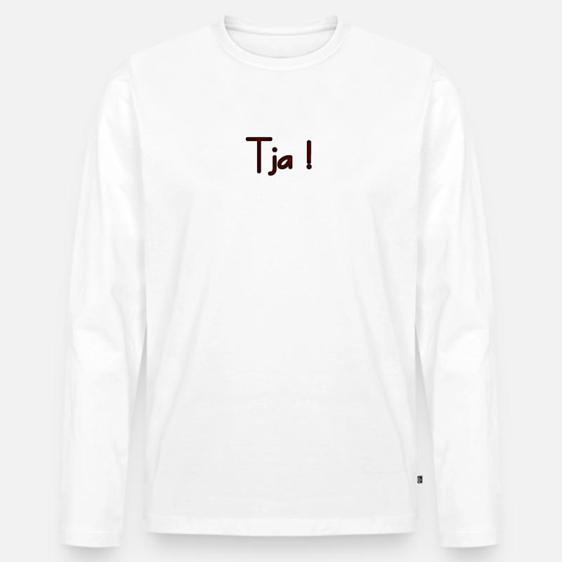tja schwarz - Männer Premium Bio Langarmshirt - Weiß