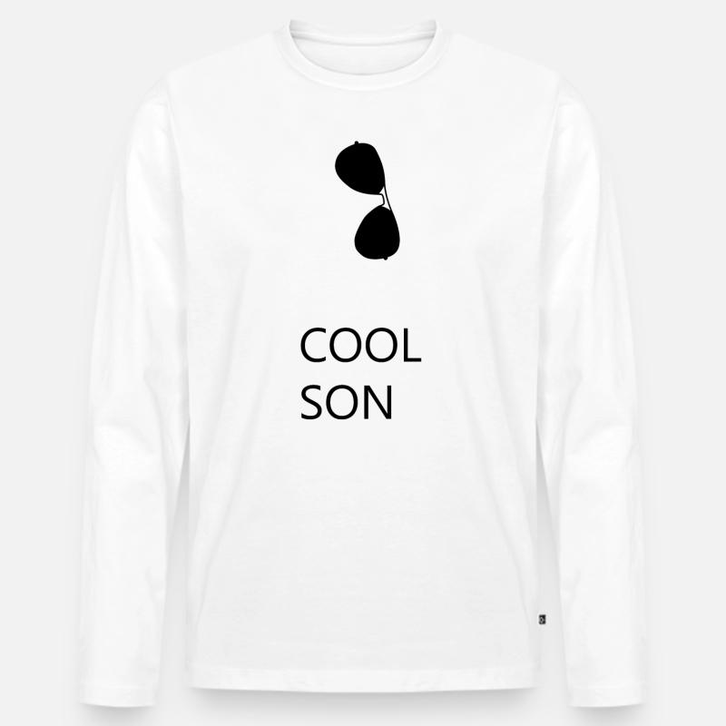 Cool Son - Männer Premium Bio Langarmshirt - Weiß