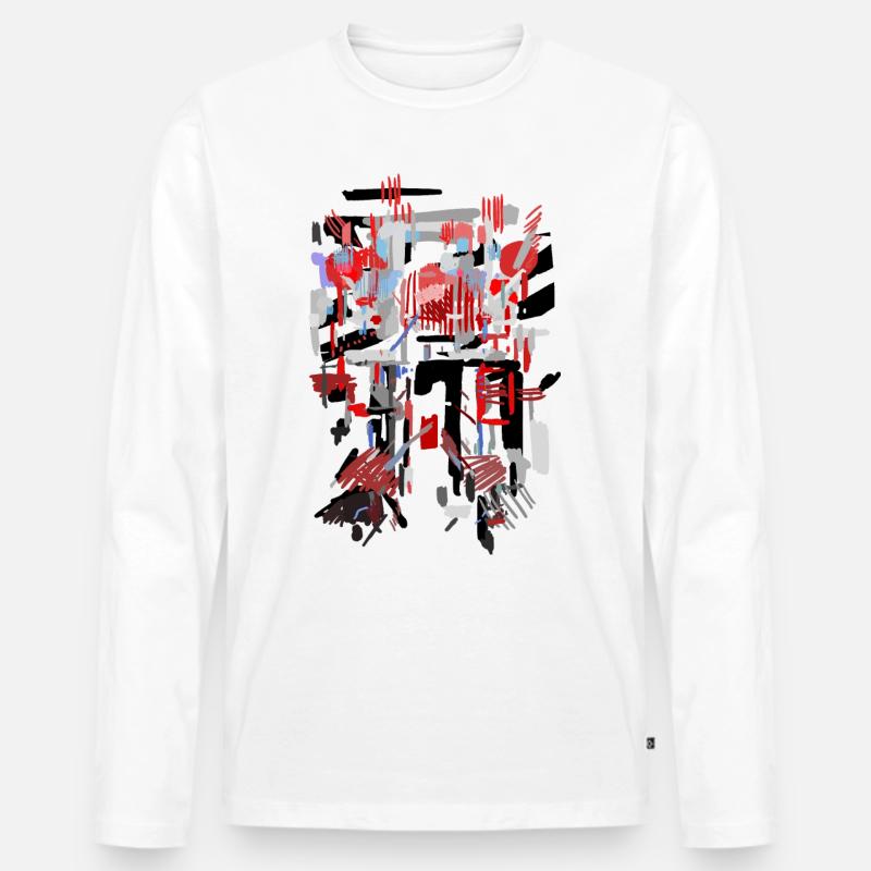 Architektur Muster - Männer Premium Bio Langarmshirt - Weiß