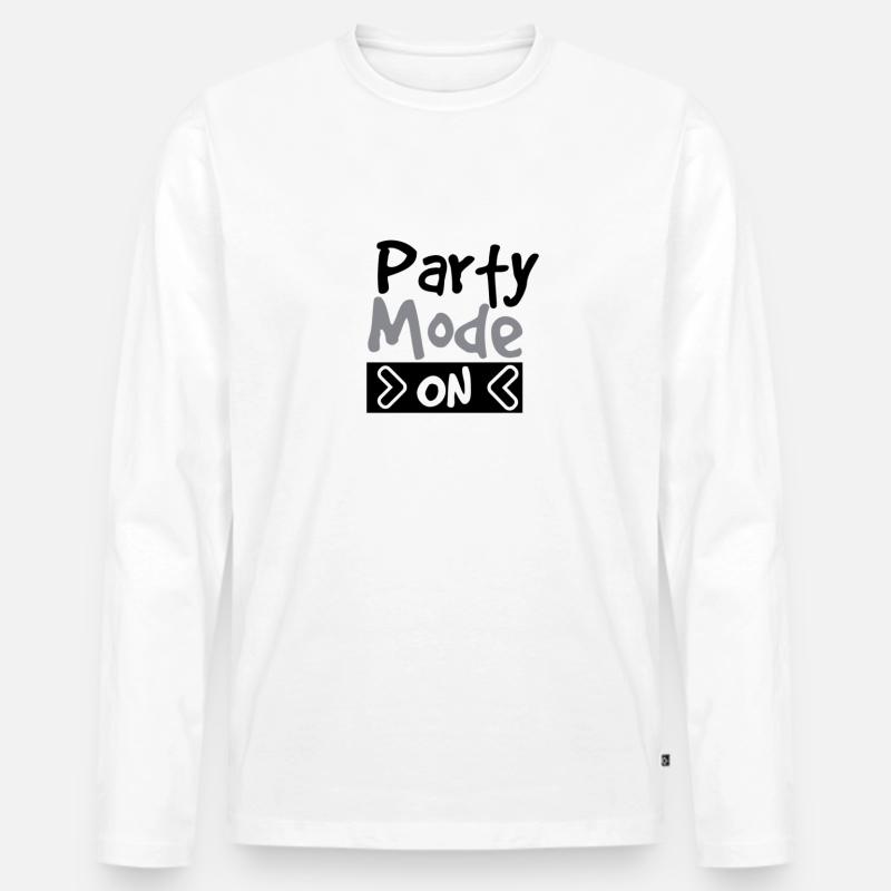 Party Mode ON - Männer Premium Bio Langarmshirt - Weiß