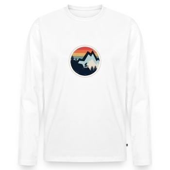 vélo de montagne - T-shirt manches longues Premium bio Homme - blanc - Devant - Nico (187cm)