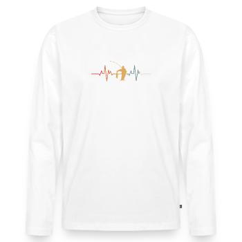 Battement de coeur d'ange - T-shirt manches longues Premium bio Homme - blanc - Devant - Nico (187cm)