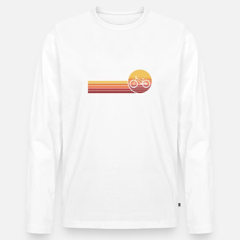 Fahrrad Vintage Geschenkidee - Männer Premium Bio Langarmshirt - Weiß