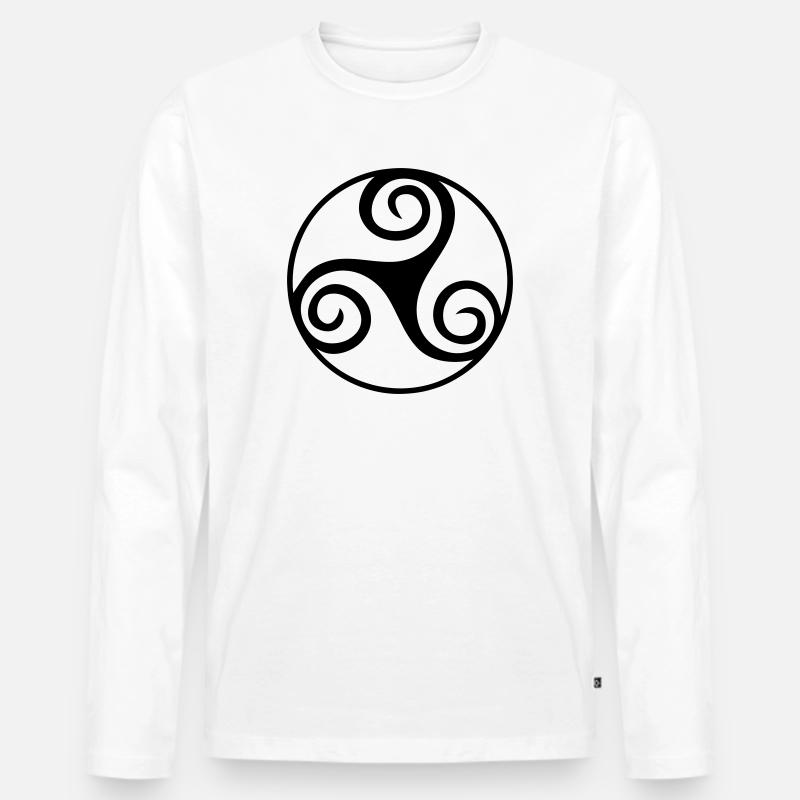 triskell - Männer Premium Bio Langarmshirt - Weiß