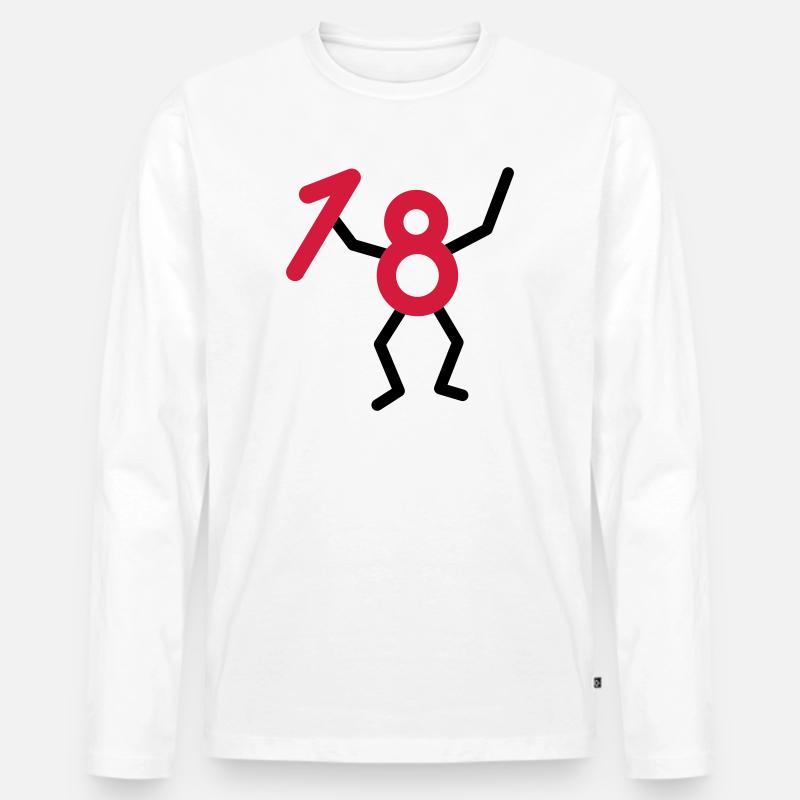 Endlich18 ! - Männer Premium Bio Langarmshirt - Weiß