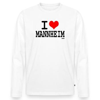 ich liebe mannheim - i love - Männer Premium Bio Langarmshirt - Weiß - Vorne - Nico (187cm)