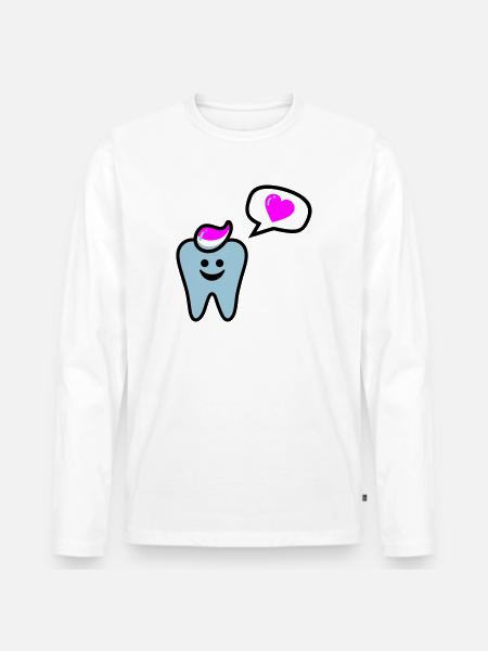 zahn punk zahnarzt dentist - Men's Premium Organic Long Sleeve Shirt - white