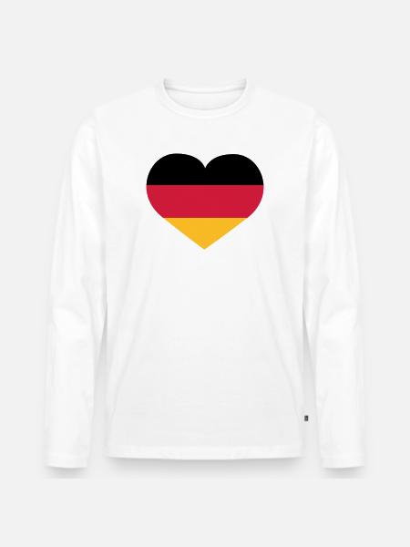 Deutschland Herz | Herz | Heart - Men's Premium Organic Long Sleeve Shirt - white