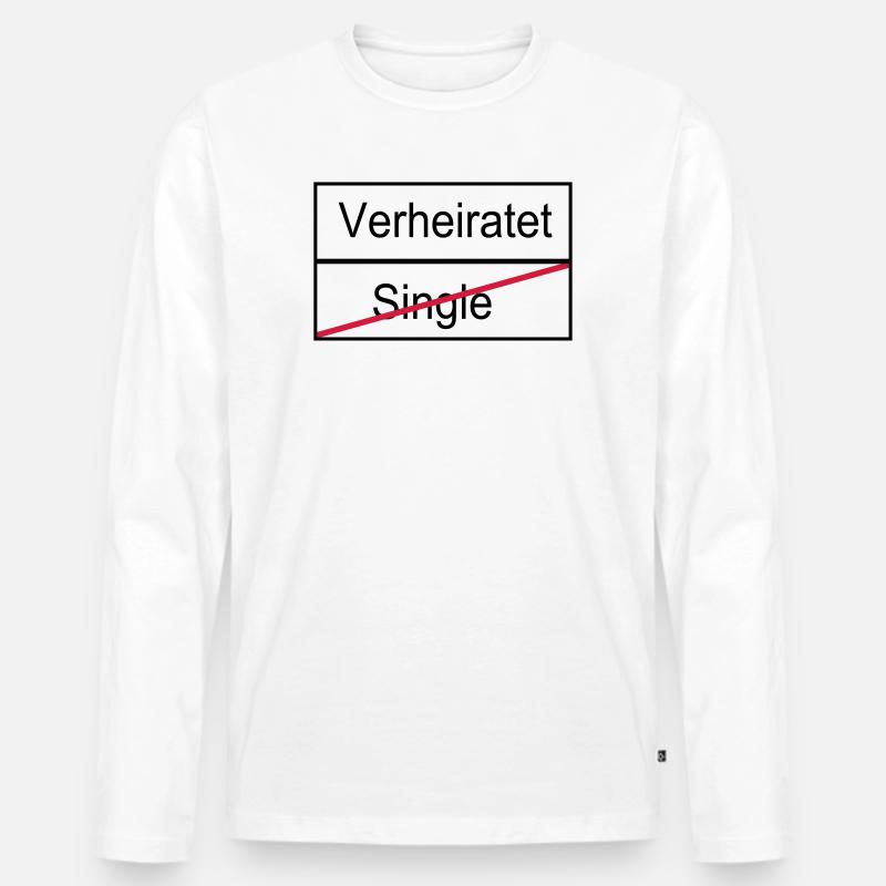 Verheiratet/Single - Männer Premium Bio Langarmshirt - Weiß