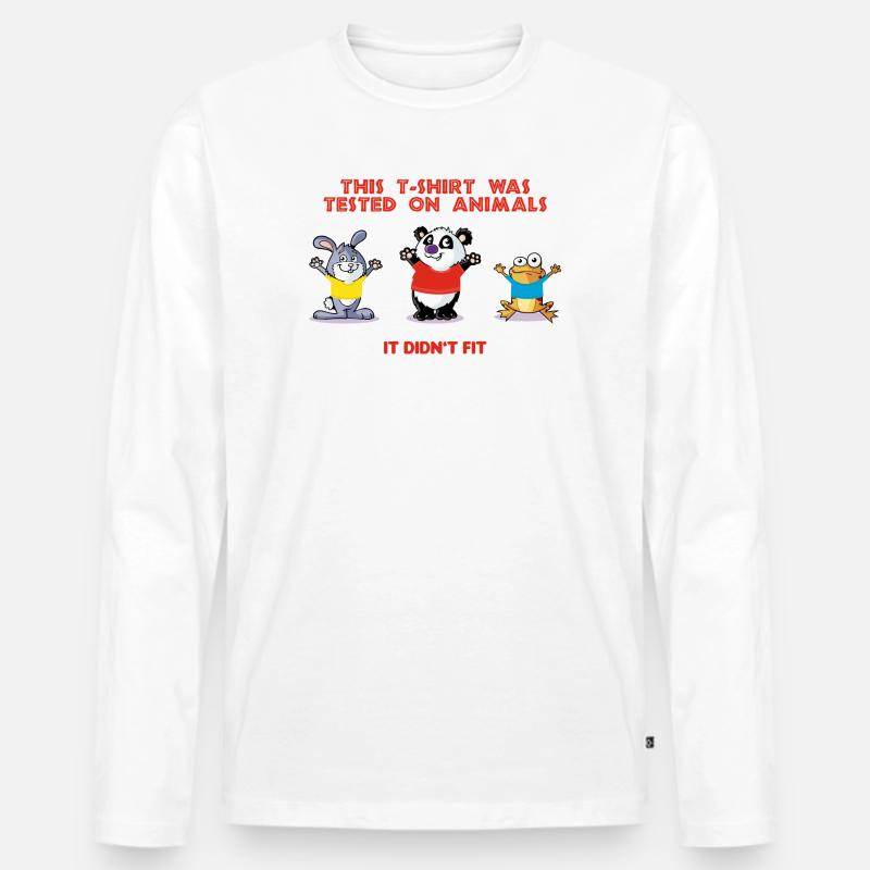 This tshirt was tested on animals - Männer Premium Bio Langarmshirt - Weiß