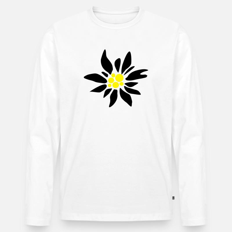 Edelweiss - Männer Premium Bio Langarmshirt - Weiß