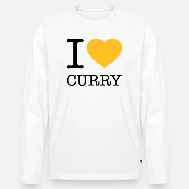 I LOVE CURRY - Männer Premium Bio Langarmshirt - Weiß
