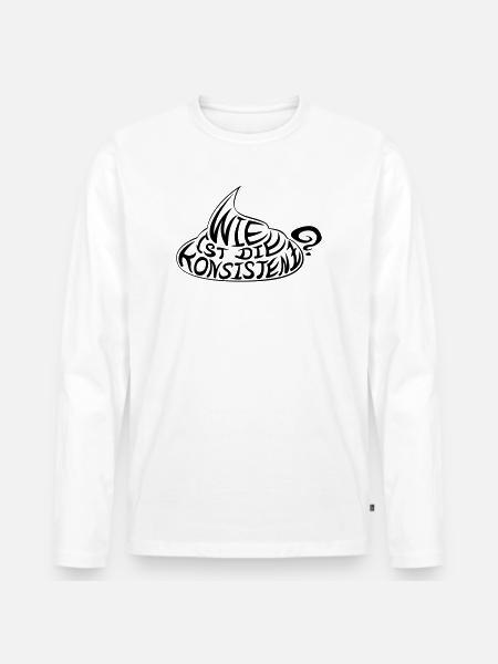 wie_ist_die_konsistenz - Männer Premium Bio Langarmshirt - Weiß
