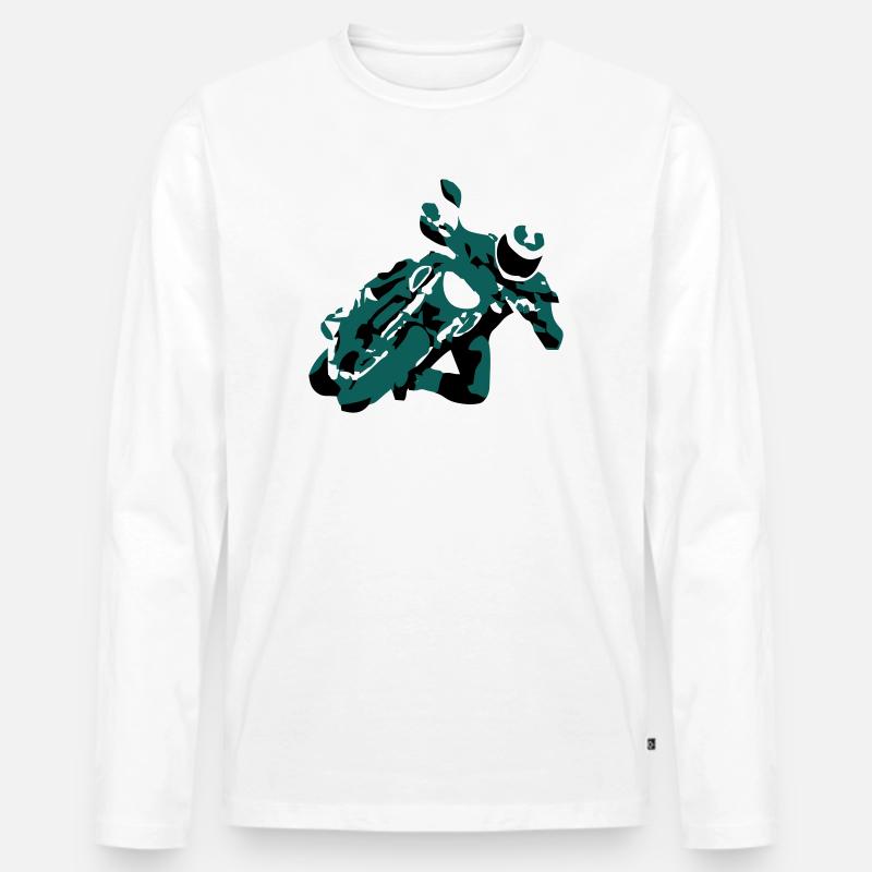 MT 09 - Männer Premium Bio Langarmshirt - Weiß