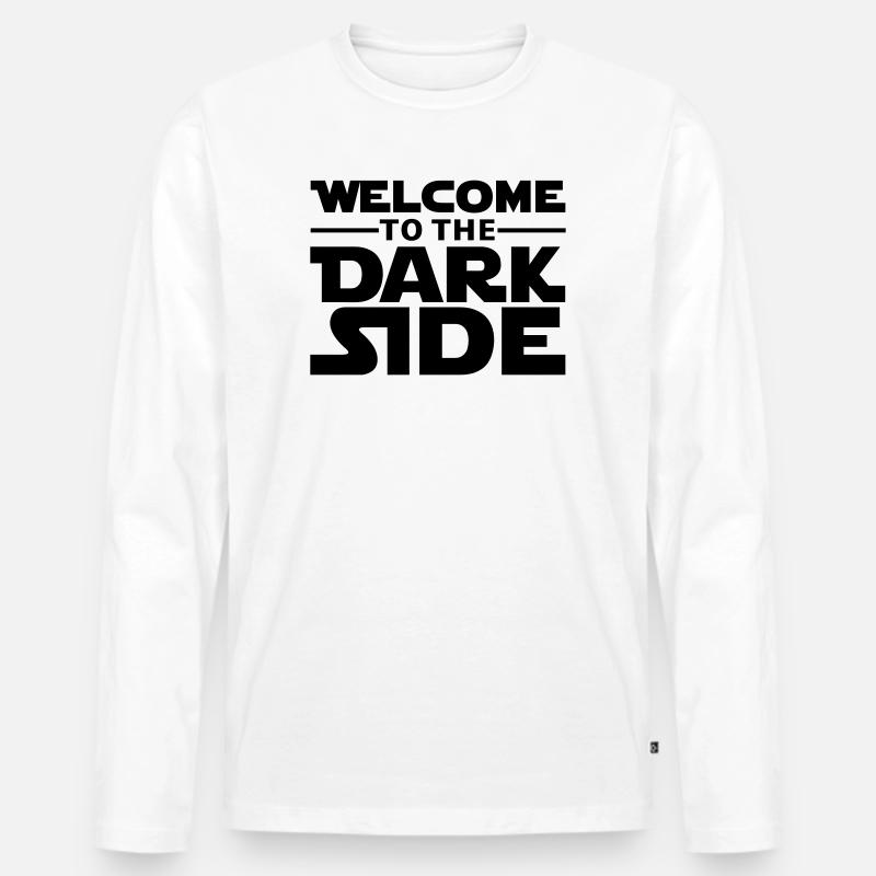 Welcome to the dark side - Männer Premium Bio Langarmshirt - Weiß