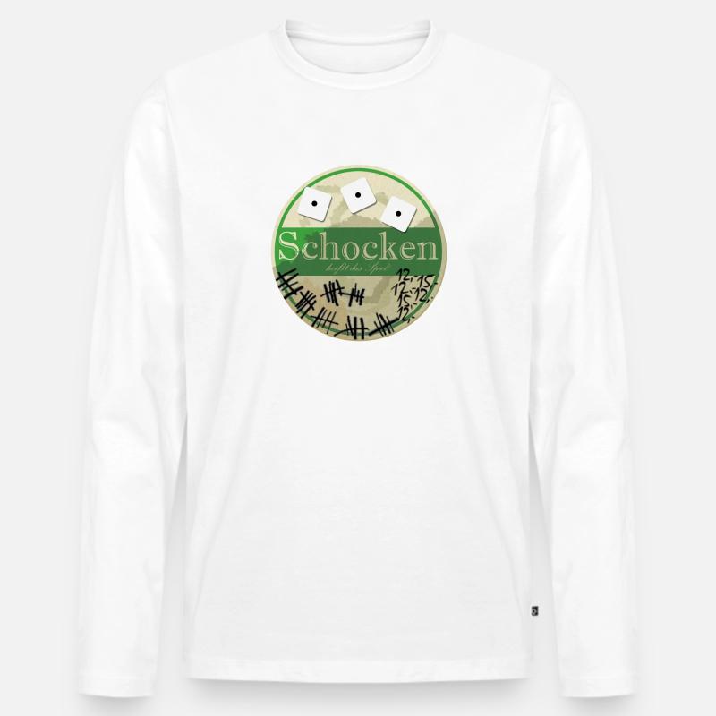 Schocken Bierdeckel - Männer Premium Bio Langarmshirt - Weiß