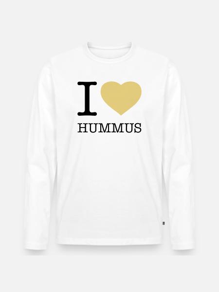 I LOVE HUMMUS - Men's Premium Organic Long Sleeve Shirt - white