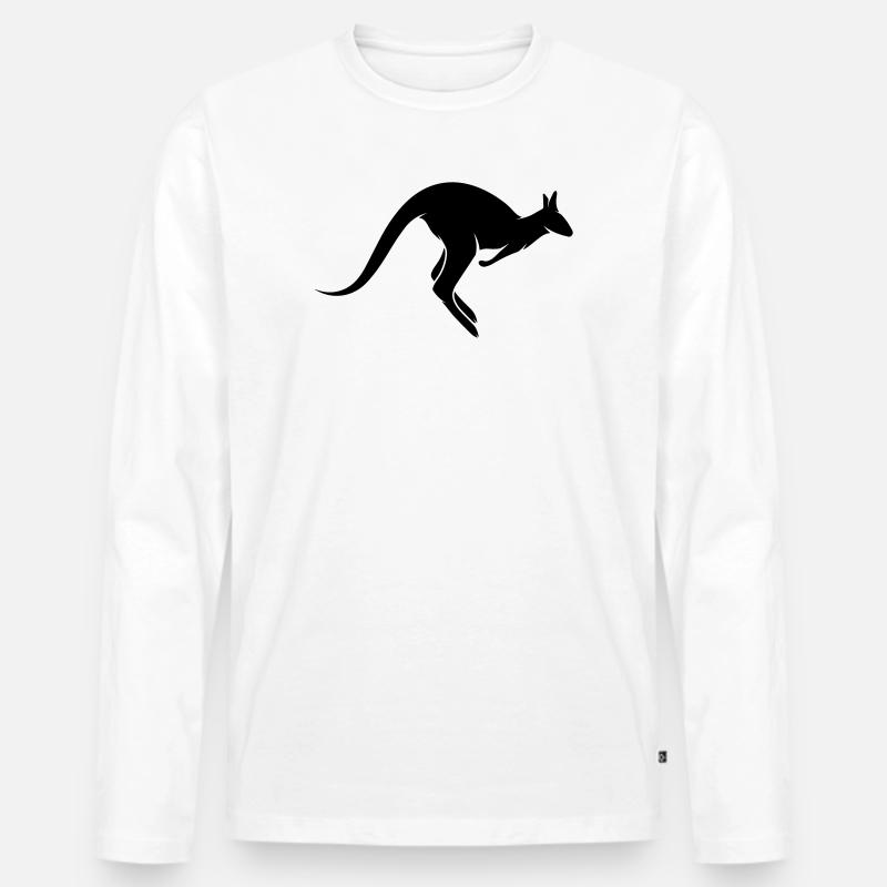 Ein hüpfendes Känguru - Männer Premium Bio Langarmshirt - Weiß