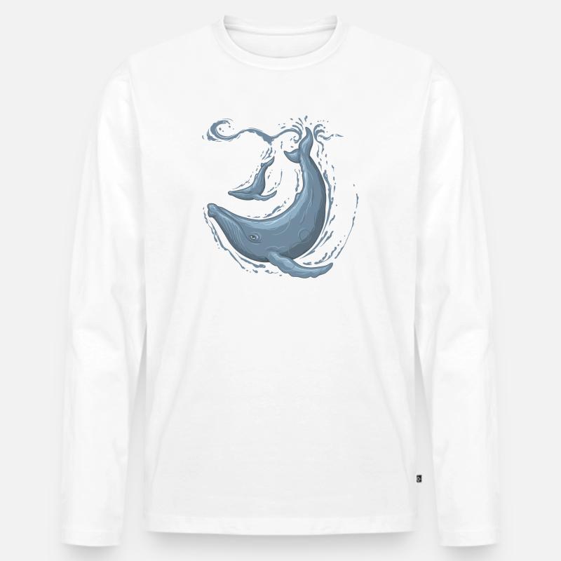humpback - Männer Premium Bio Langarmshirt - Weiß