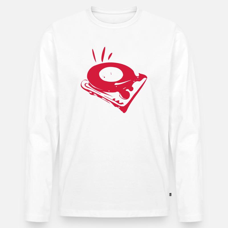 Vinyl ... - Männer Premium Bio Langarmshirt - Weiß