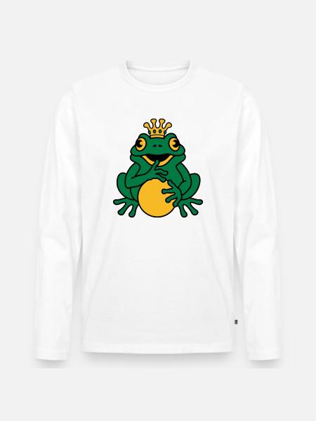 Froschkönig - Männer Premium Bio Langarmshirt - Weiß