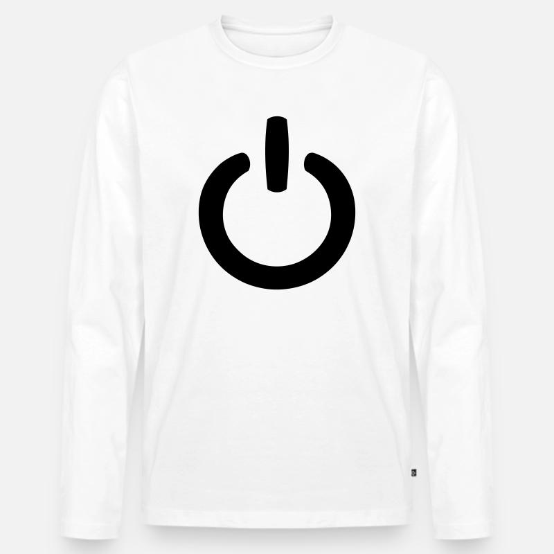 Power Symbol - Männer Premium Bio Langarmshirt - Weiß