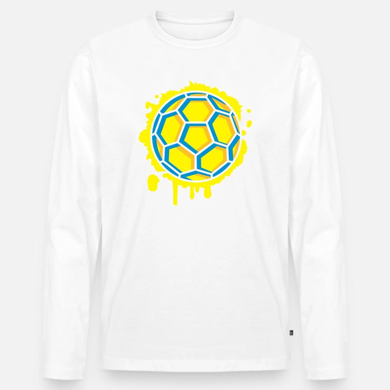 Handball Graffiti - Männer Premium Bio Langarmshirt - Weiß