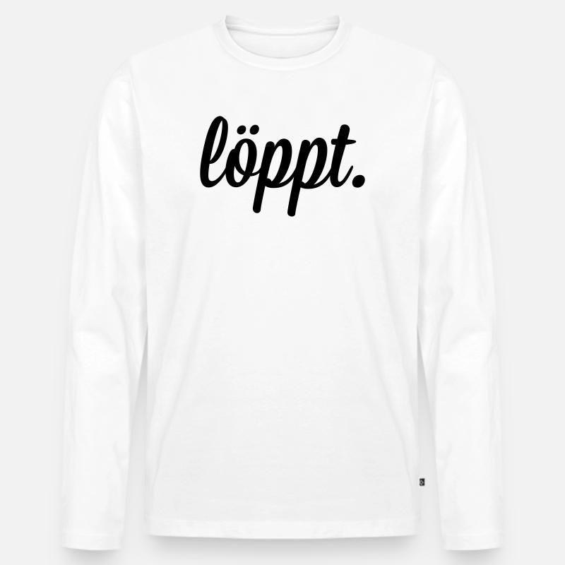 löppt - Männer Premium Bio Langarmshirt - Weiß